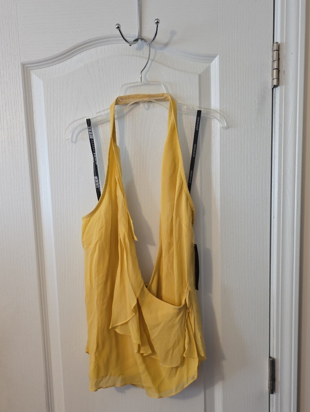 Ideology Yellow Halter Ruffle Women's Top